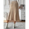 Women Summer Fall Casual Pleated Midi Skirt Elastic Waist Swing A-line Skirts - 2 of 4