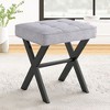 Arceso Ottoman Foot Stool Vanity Stool, Square X-Leg Foot Rest Ottoman Makeup Stool, Small Stool Chair for Vanity,for Makeup Room, Living Room - 2 of 4