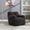 Airsurfer Soft Teddy Fabric Tufted Foam Bean Bag Chair With Teddy Fabric Ivory White - 2 of 4