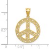 Black Bow Jewelry 14k Yellow Gold Filigree Peace Sign Pendant, 19mm (3/4 inch) - 3 of 4