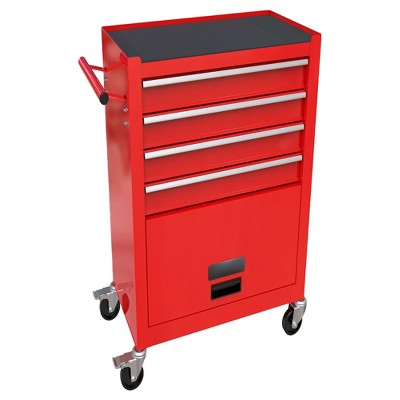 Mechanical four drawer toolbox, roller tool cart, metal toolbox, garage storage cabinet
