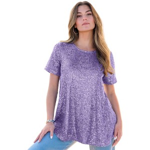 Roaman's Sequined Swing Tee - 1 of 4