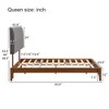 Full/Queen/King Size Solid Dry Bamboo Wood Platform Bed, Bamboo Bed Frame with Adjustable Headboard - ModernLuxe - 3 of 4
