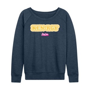 Women's - Barbie - Kenrgy Orange Lightweight French Terry Wide Neck Long Sleeve Shirt - 1 of 4