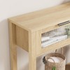 43" Entryway Table with Storage, 2 Tier Wood Console Table with 2 Glass Drawers & Open Storage Shelf for Living Room, Hallway, Foyer - 3 of 4