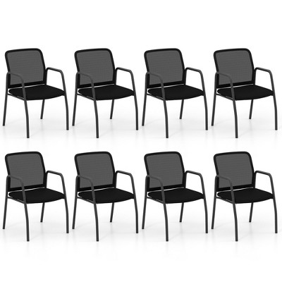 Tangkula Meeting Room Chair Set of 8 Waiting Room Chairs w/ Ergonomic Backrest & Armrests