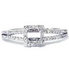 Pompeii3 3/8ct Split Shank Princess Cut Halo Engagement Ring Setting 14K White Gold - 3 of 4