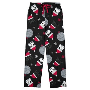 Star Wars Men's Holiday Fleece Pajama Pants - Black : Target