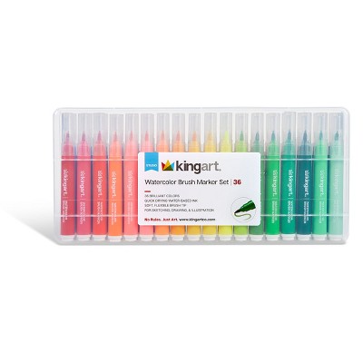 KINGART Brush Tip Markers 36 Colors