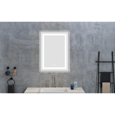 Vynxaria 20" x 28" LED Bathroom Mirror with Front and Backlight