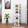 FONTOI 7 Tier Rotating Shoe Rack Tower, Spinning Shoe Display, Organizer Rack, Handbag Rotate Shoes Closet Organization, White, 23.62"*63.38"*23.62" - 2 of 4