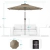 Sonkuki 9 ft Outdoor LED Round Solar Lighted Patio Market Umbrella W/Tilt, UV-Resistant Fabic for Backyard, Garden - 3 of 4