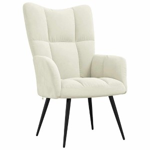 vidaXL Relaxing Chair Light grey Velvet (100% polyester), steel Standard - White Without footrest - 1 of 4