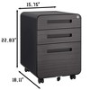 TIRAMISUBEST 3 Drawer Mobile File Cabinet Under Desk Office - Black Mobile File Cabinet - 4 of 4