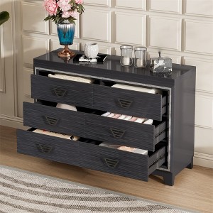 6 Drawer Dresser for Bedroom, Wooden Chest of Drawers with Handle, Accent Dresser Chest Organizer, Storage Cabinet For Bedroom Living Room - 1 of 4