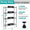 4-Shelf Shelving Unit, Heavy Duty Large Storage Cart, Adjustable Height Metal Organizer, With anti-tipping bottom, 1400LBS Capacity Rack for Garage - 3 of 4