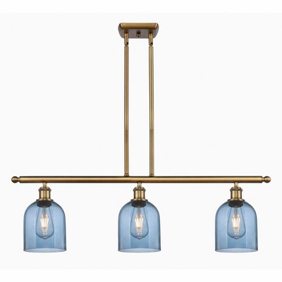 Bella - 3 Light Stem Hung Island In Industrial Style-10 Inches Tall and 36 Inches Wide