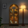 ACEPANO 67 in. H Modern Arched Multi-Functional Wooden Storage Cabinet with Adjustable Glass Shelves-Brown - 2 of 4