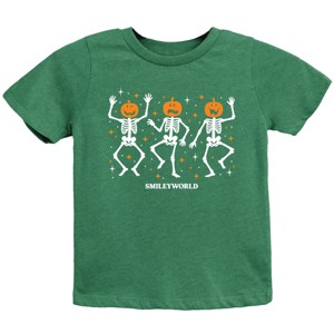 SmileyWorld Dancing Skeleton Pumpkins - Youth Short Sleeve Graphic T-Shirt and Toddler Short Sleeve Graphic T-Shirt - 1 of 4
