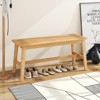 Costway 39.5” Bamboo Dining Bench with Handwoven Rattan Seat, Wooden Entryway Bench - 4 of 4