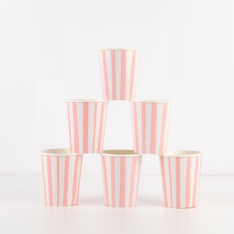 Meri Meri Pink Stripe Cups (Pack of 8), 1 of 4