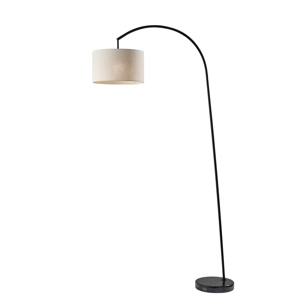 Photos - Floodlight / Street Light Adesso Chrystie Arc Lamp Black: Marble Base, Polyester Shade, ETL Listed, 