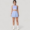 Anna-Kaci Active Women's High Neck Crop Top with Contrast Stripe Hem and Fitted Athletic Design - 2 of 4