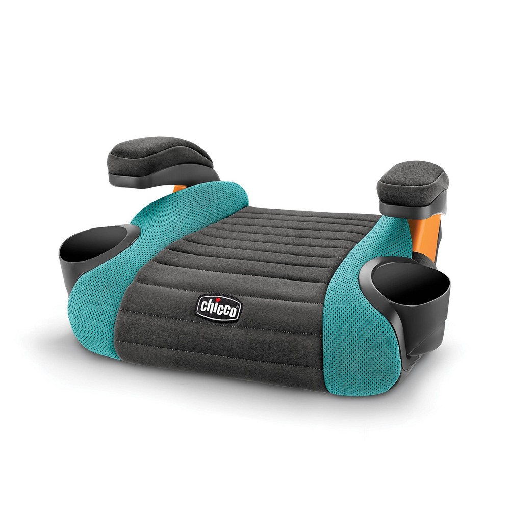 Chicco GoFit Backless Booster Car Seat - Raindrop: Fits 3 Car Seats Across, Machine Washable Seat Pad, Cup Holder