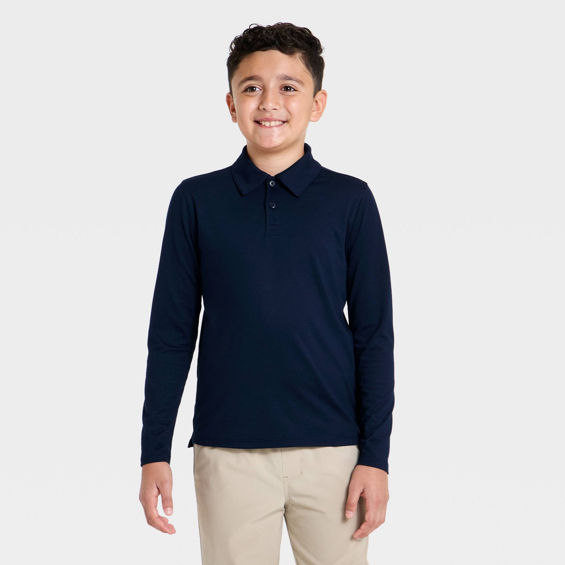 Boys' Long Sleeve Performance Uniform Polo Shirt - All in Motion™