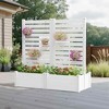 Lirago White PVC L Shaped Raised Garden Bed Combo 6ft x 3ft with 2 Planter Boxes and Privacy Screen Panel - 3 of 4