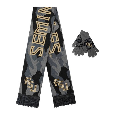 NCAA Florida State Seminoles Knit Black Camo Glove & Scarf Set - 2pc