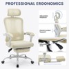 Ergonomic Office Chair,Swivel Task Chair with Adjustable Lumbar Support,Home Office Chair with Footrest,Mesh High Back Gaming Chair, White - 3 of 4