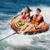 Costway Towable Tube for Boating 1 or 2 Person Inflatable Boat Tube for Youth & Adult Red - 2 of 4