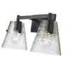 Analia 2-Light Vanity Light - Textured Clear Glass, Dimmable, Damp Rated, 16.5" Wide - 4 of 4