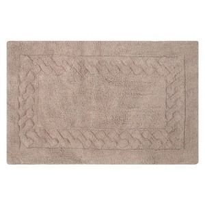 Knightsbridge Chain Bath Rug Cotton Non Skid Back - Stone - 1 of 4