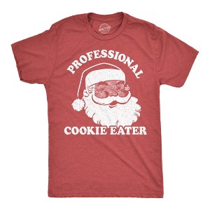 Mens Funny T Shirts Professional Cookie Eater Sarcastic Christmas Graphic Santa Tee For Men - Crazy Dog Men's T Shirt - 1 of 4