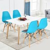 Costway 4PCS Dining Chair Mid Century Modern DSW Chair Furniture W/ Linen Cushion White - 2 of 4
