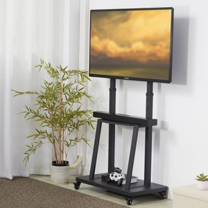 Artloge Heavy Duty TV Stand Mobile TV Bracket Rolling Floor Television Mount Adjustable TV Cart for 32"-80" TV with Shelf & Wheels for Home Meetings - 1 of 4