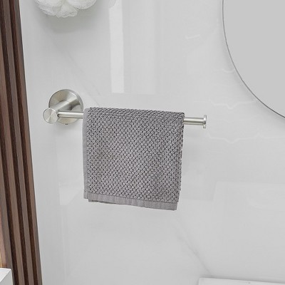Brushed Nickel 5-Piece Bathroom Hardware Set with Towel Bar and Hooks