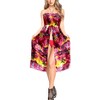 LA LEELA Women's House Daily Routine Evening Wear Vintage Party Midi Flowy Tube Top Strapless Casual Backless Dresses for Women One Size Pink,Tree - 2 of 4