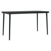 vidaXL Patio Dining Table Black 55.1 inches x27.6 inches x29.1 inches  Steel and Glass - 2 of 4