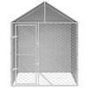 Outdoor Dog Kennel Silver Galvanized steel Large vidaXL - 3 of 4