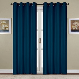 RT Designers Collection Kennedy Elegant Design Grommet Curtain Panel Navy - 1 of 3