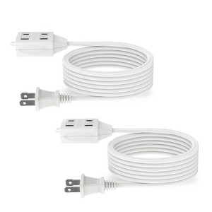 Itopfox Indoor Extension Cord with 3 Polarized Outlets, 6 Feet Long, 2 Prong Plug, Safety Slide Windows, 13A/1625W, 16 AWG, 2 Packs - 1 of 4