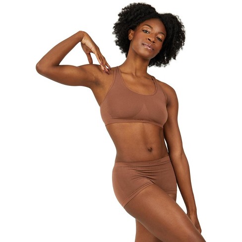 Capezio Brown Women's Seamless Racerback Sports Bra, Large/x-large : Target