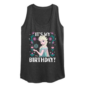 Women's - Disney - Elsa It's My Birthday Graphic Racerback Tank - 1 of 4