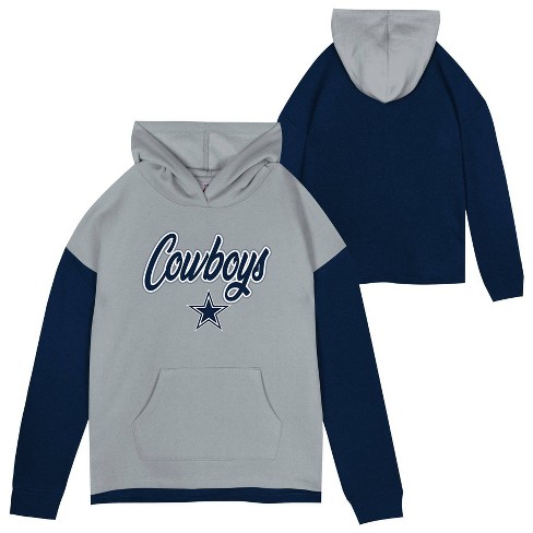 Nfl Dallas Cowboys Girls' Fleece Hooded Sweatshirt - L : Target