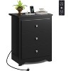GALAXHERO Tall Nightstand with Charging Station, Wood Nightstand with 3 Drawers, End Table for Bedroom and Dorm, with 2 USB Ports and 2 AC Outlets - 3 of 4