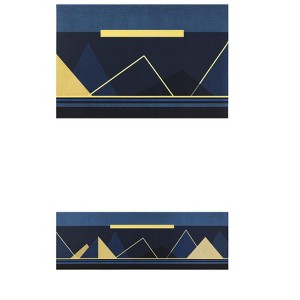 Unique Bargains Modern Geometric Non-Slip Kitchen Floor Mats Set - 1 of 4