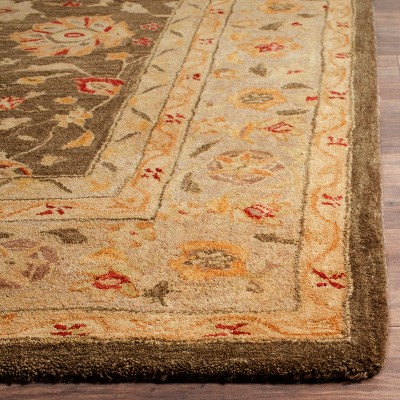 Handmade Olive Grey and Beige Wool Runner Rug